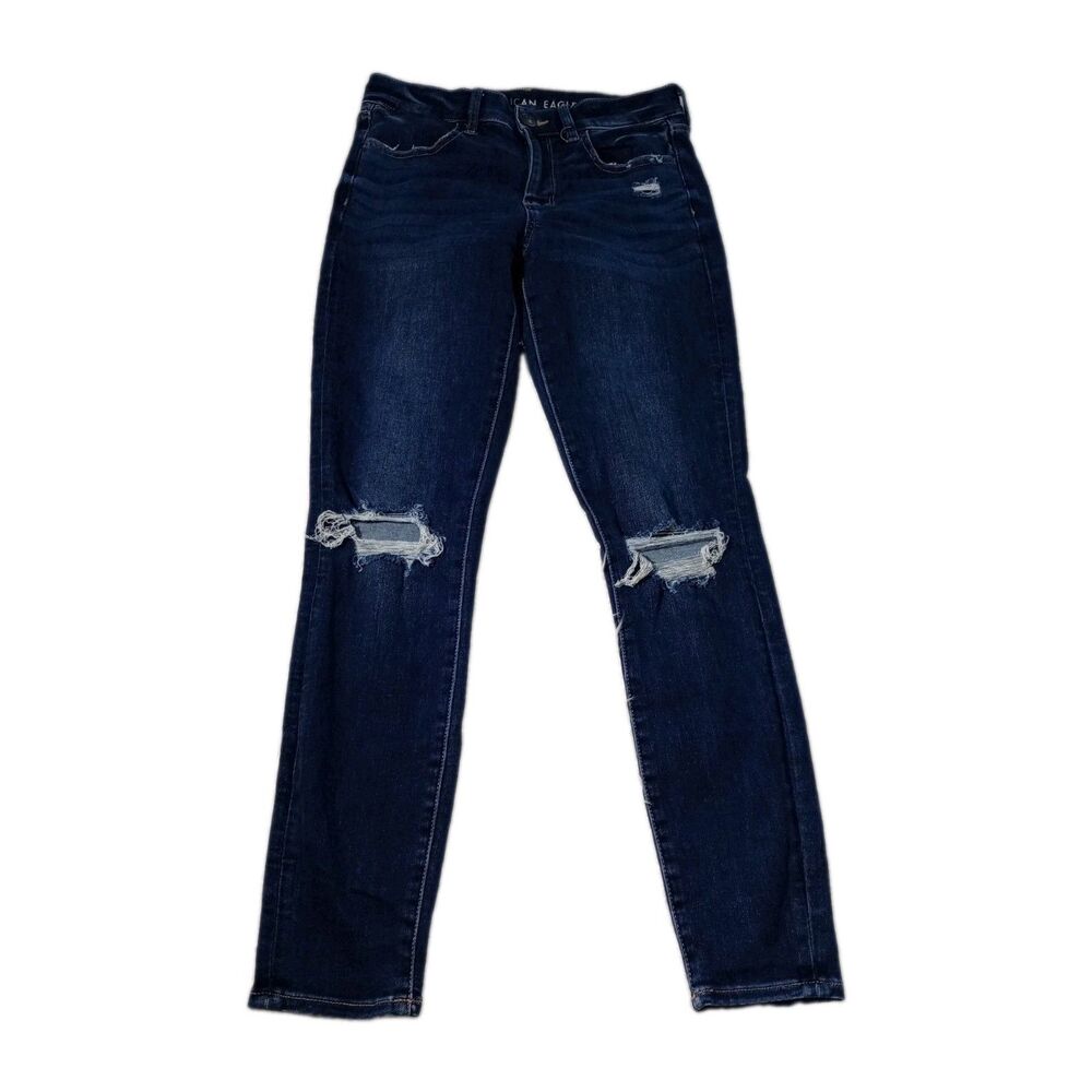 American Eagle Next Level Stretch High Rise Jegging Size 8 Regular Ripped Jeans